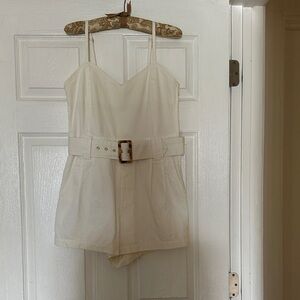 Show Me Your MuMu Cream Romper with Belt